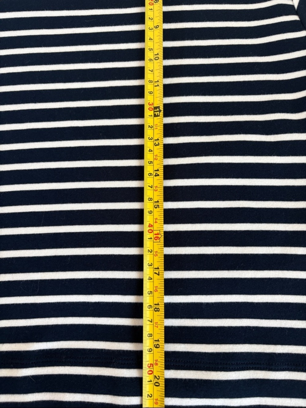 Evereve Mia blue and white stripe hoodie 3/4 sleeve slight crop drop shoulder - Picture 16 of 16